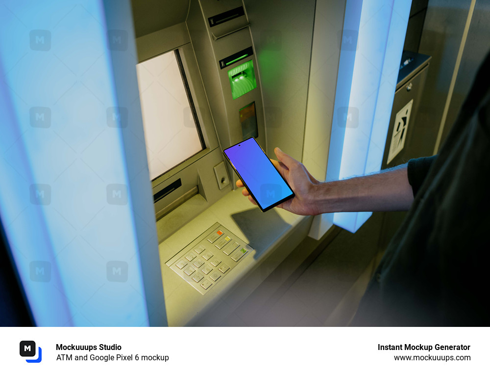 ATM and Google Pixel 6 mockup
