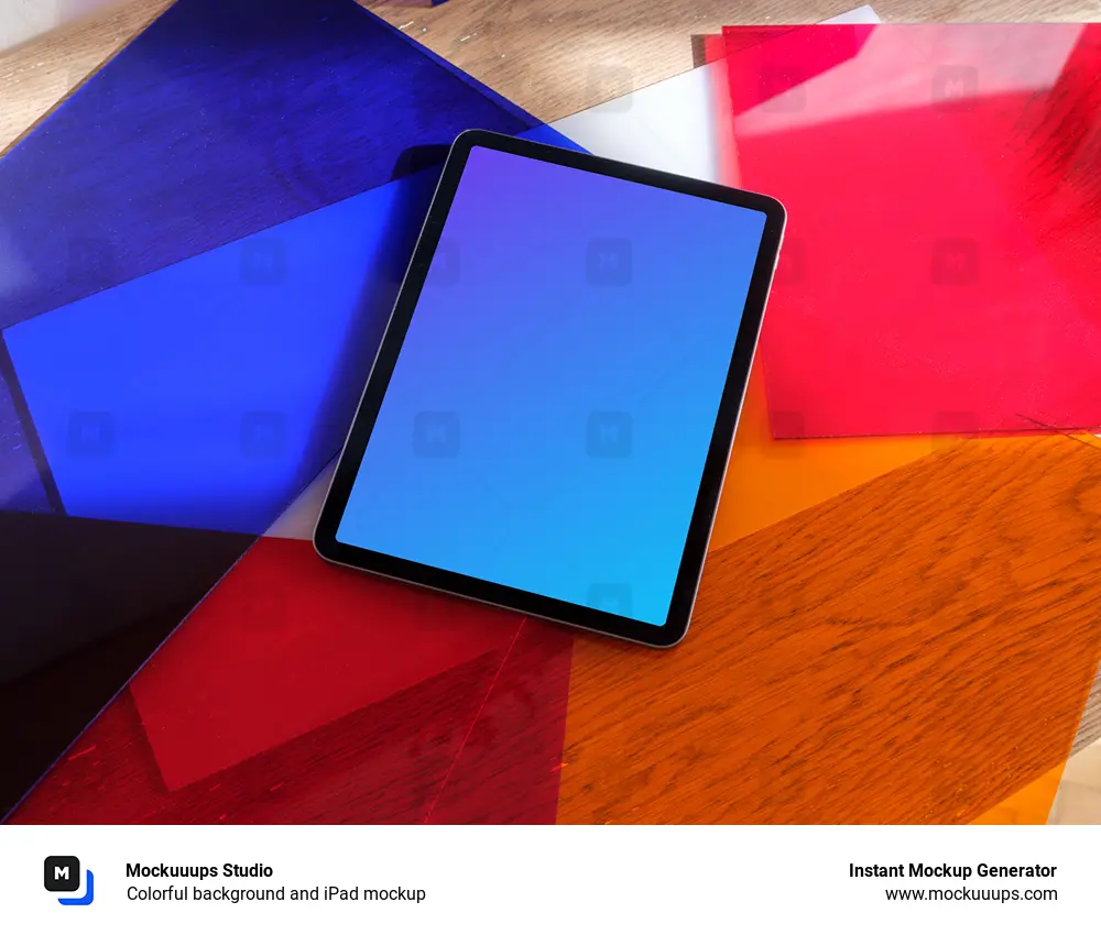 Colorful background and iPad mockup