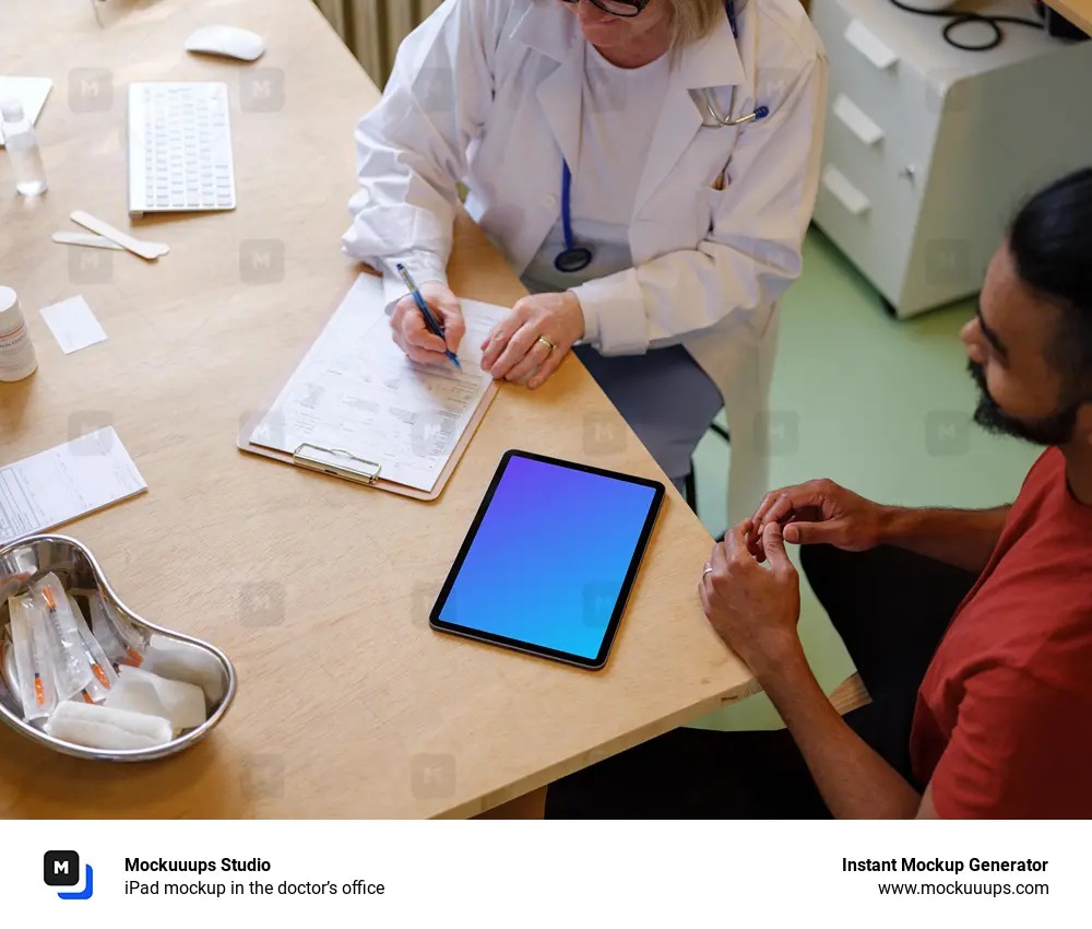iPad mockup in the doctor’s office