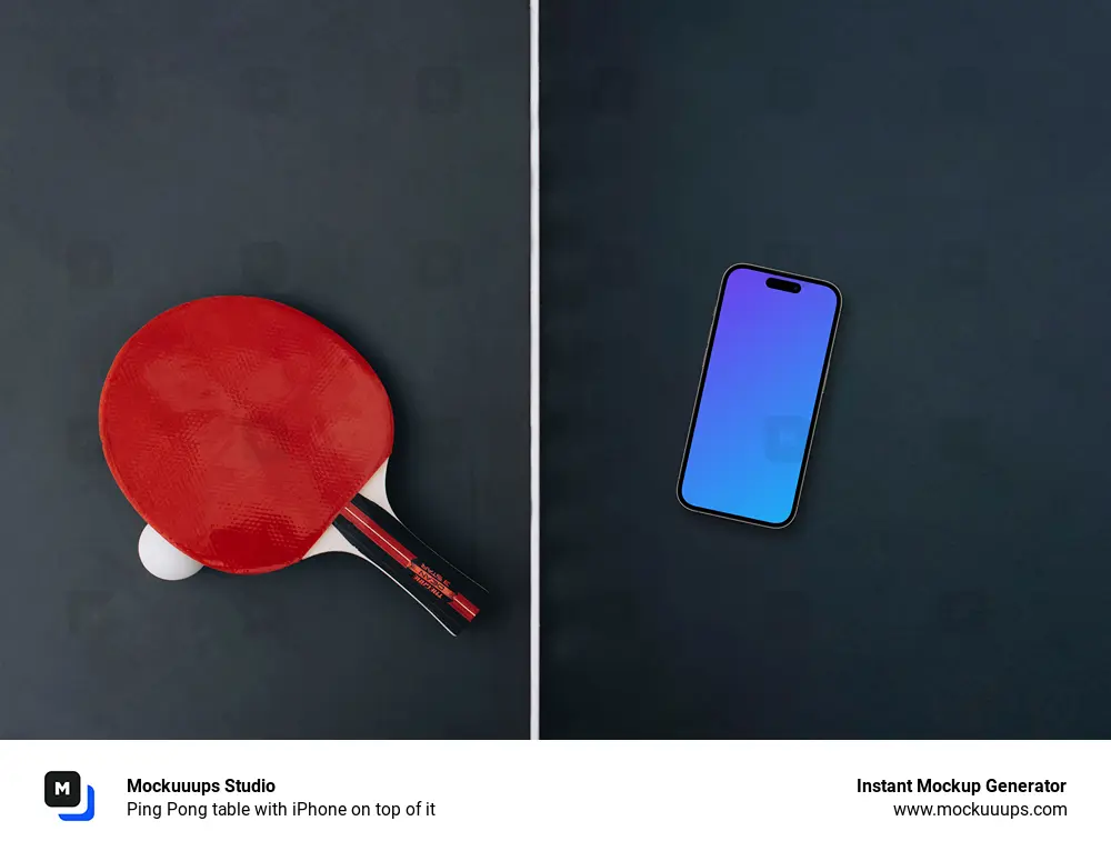 Ping Pong table with iPhone on top of it