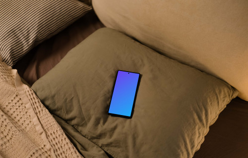 Google Pixel 6 mockup on pillow