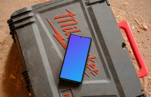 Google Pixel 6 mockup on the case with equipment