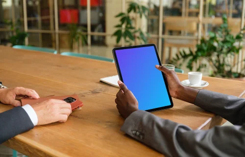 iPad Air mockup in the office setting