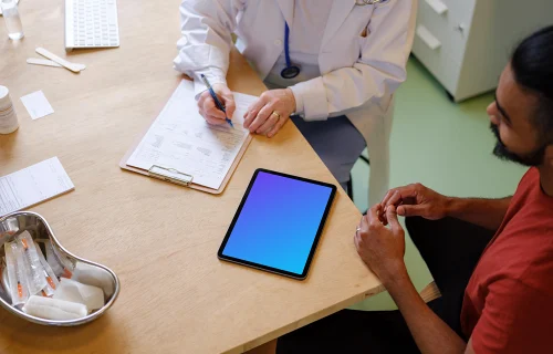 iPad mockup in the doctor’s office