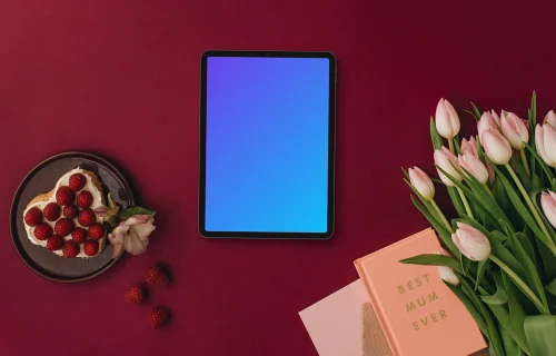 Tablet mockup in the theme of Mother’s day