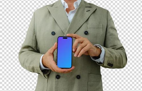iPhone 14 Pro held by businessperson