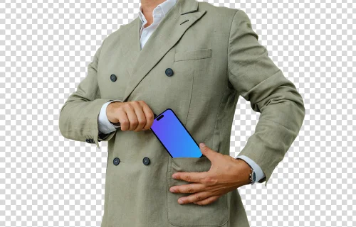 Empresario con un iPhone mockup