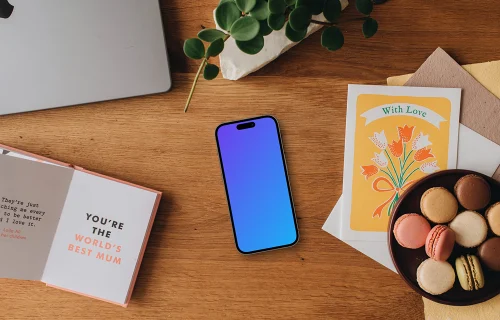 Phone mockup and wishes for Mother's day