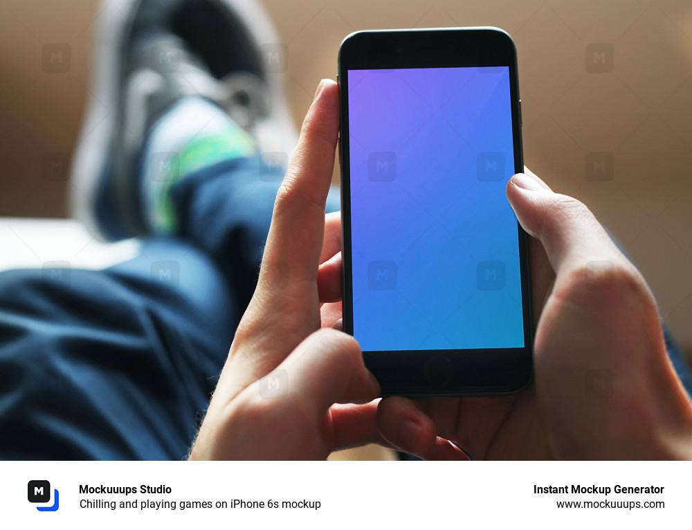 Relajación y juegos en el iPhone 6s mockup