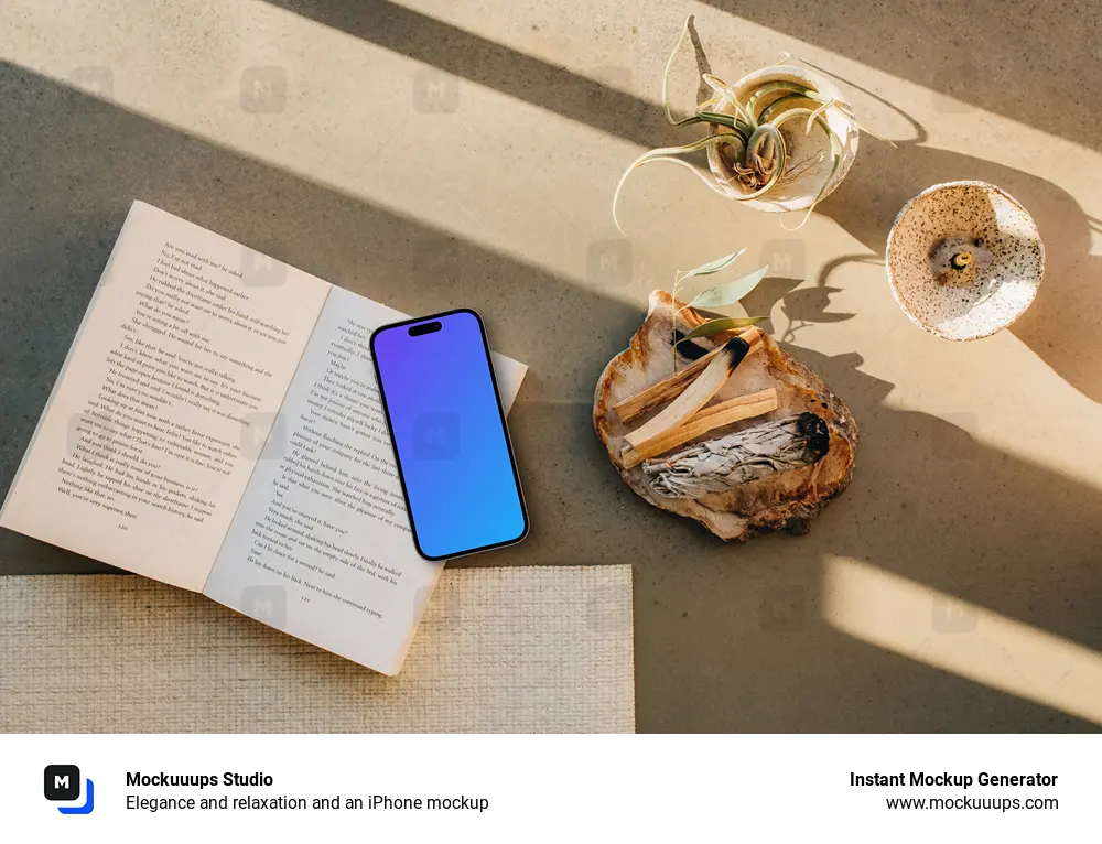 Elegance and relaxation and an iPhone mockup