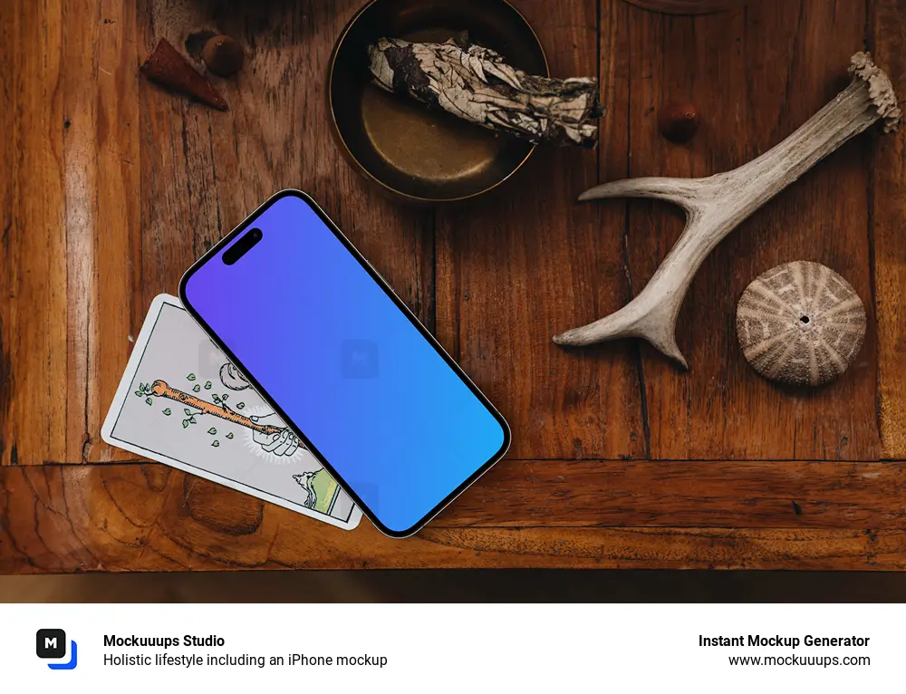 Holistic lifestyle including an iPhone mockup