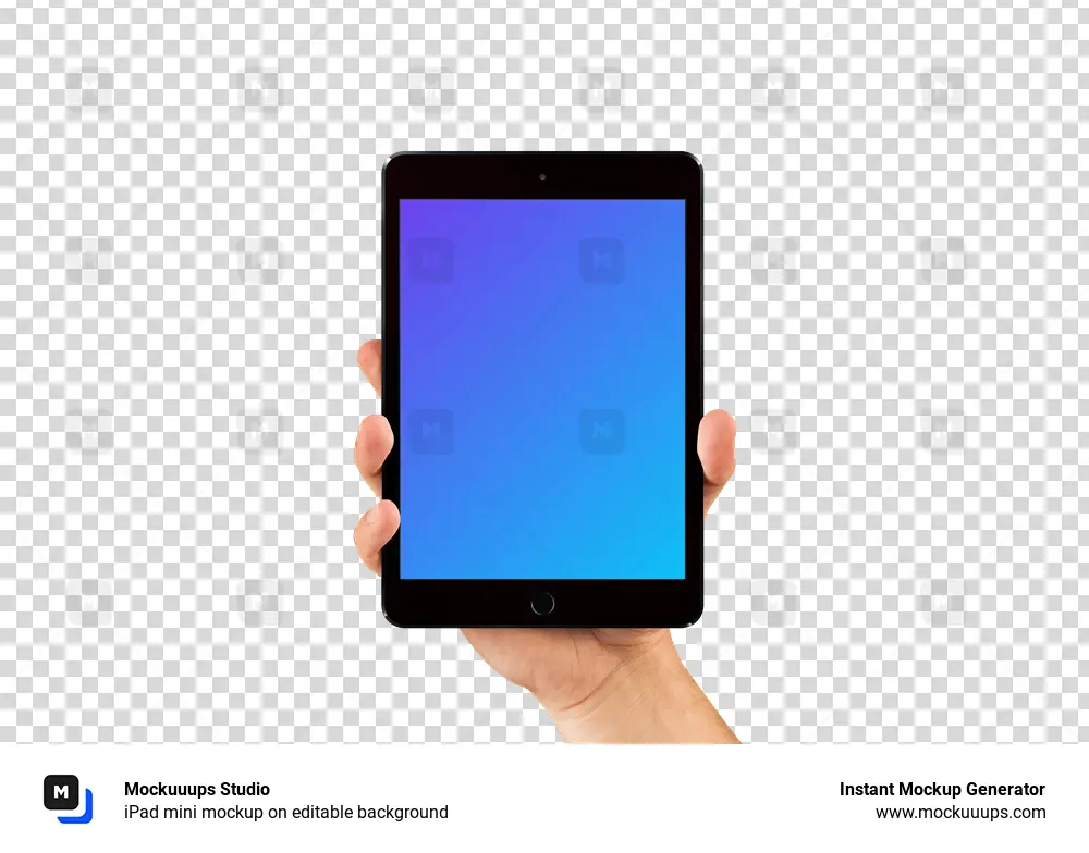 iPad mini mockup sobre fondo editable