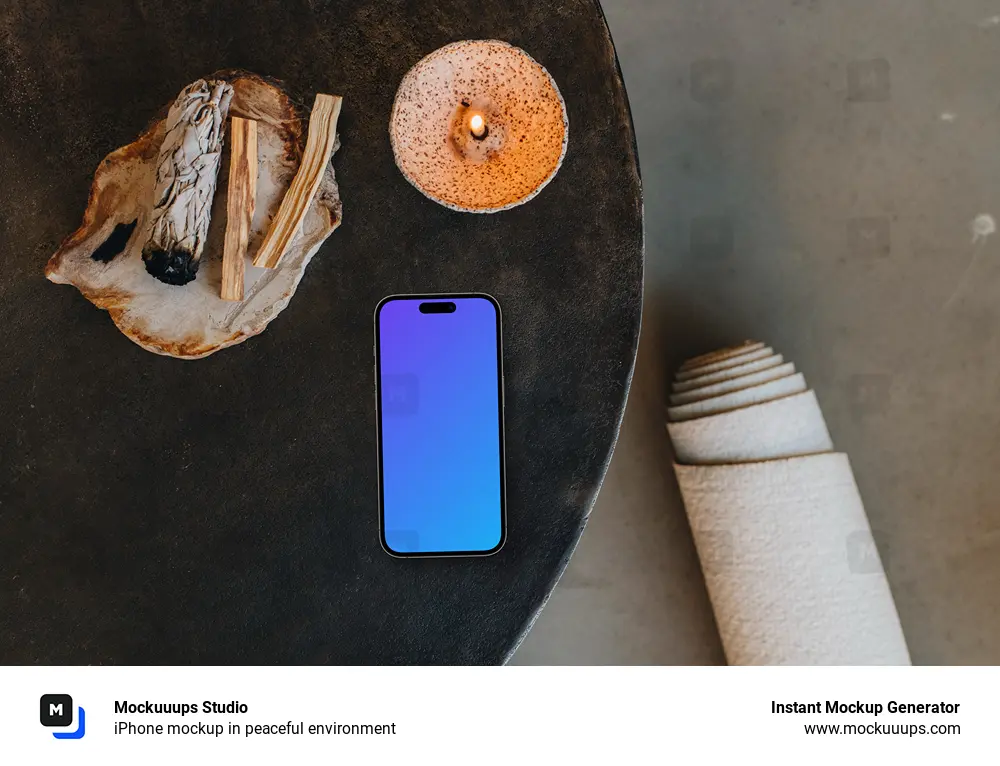 iPhone mockup in peaceful environment