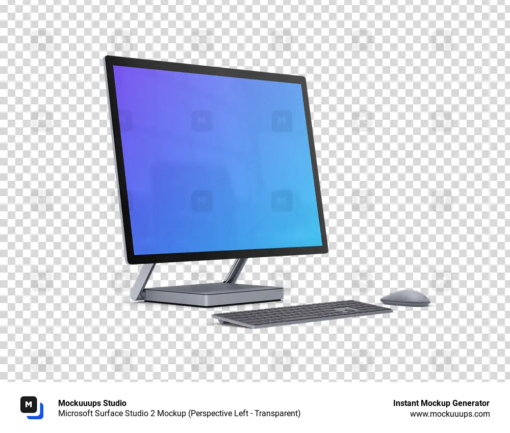 Microsoft Surface Studio 2 Mockup (Perspectiva izquierda - Transparente)
