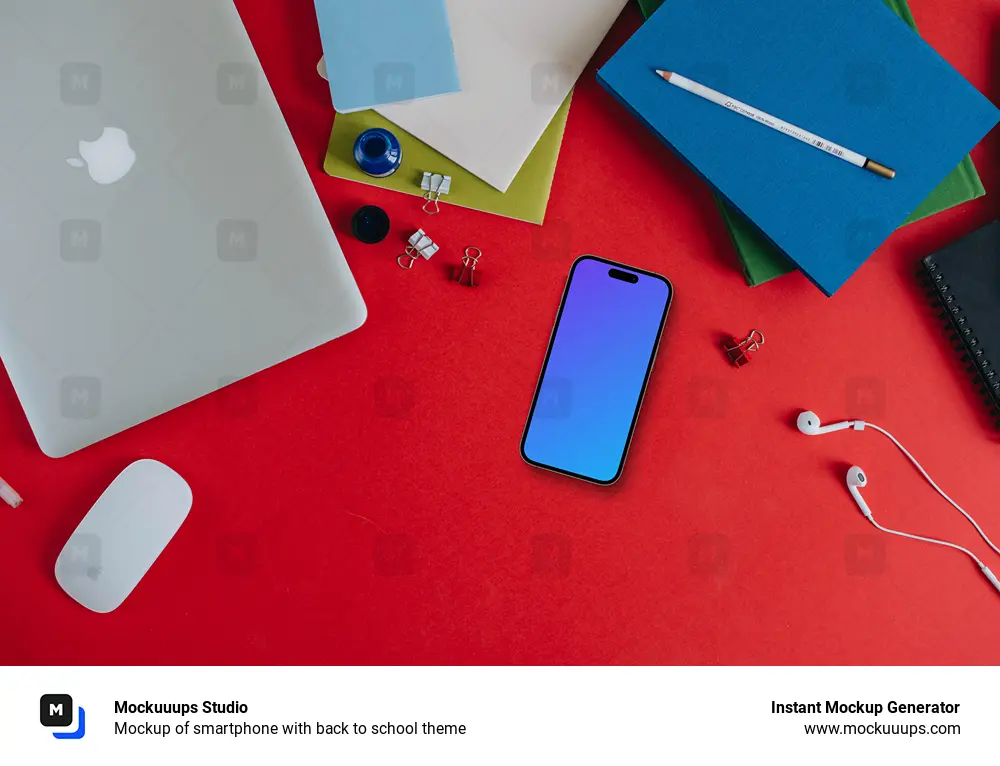 Mockup of smartphone with back to school theme