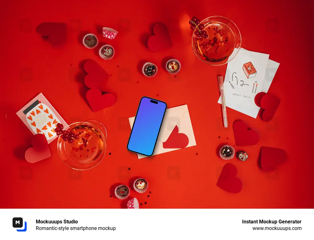 Romantic-style smartphone mockup