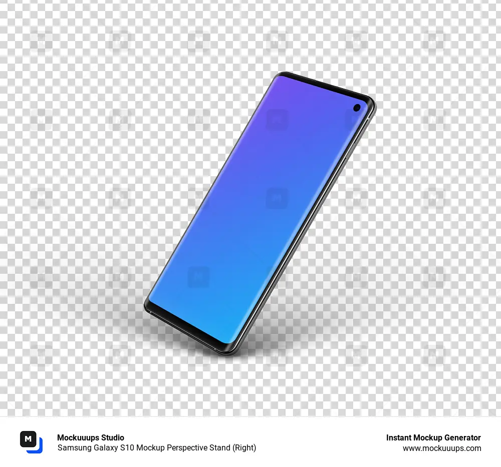 Samsung Galaxy S10 Mockup Soporte en perspectiva (derecho)