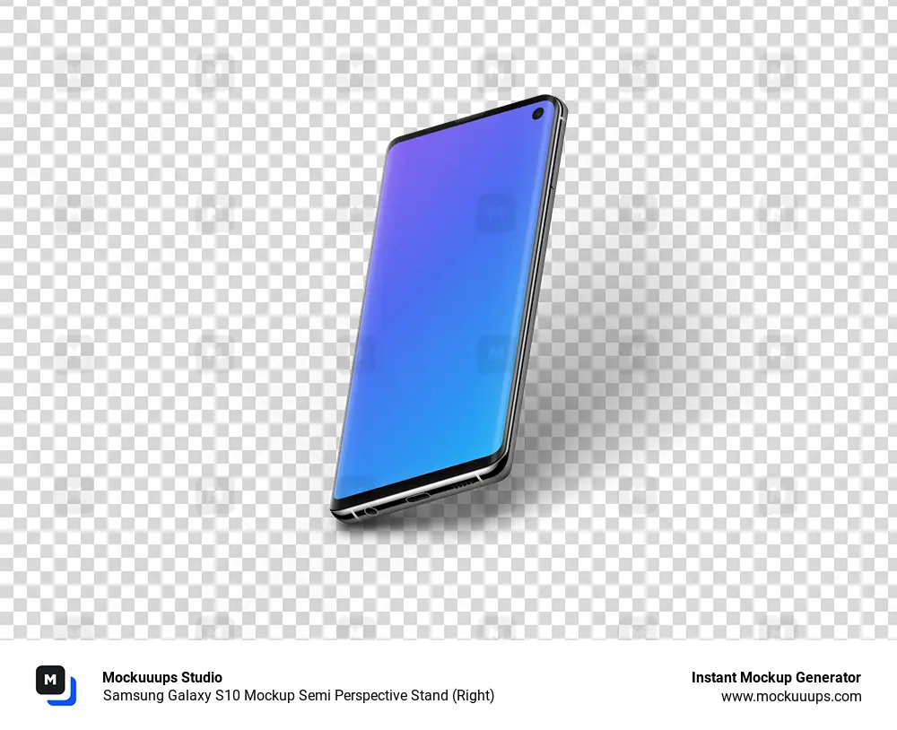Samsung Galaxy S10 Mockup Soporte semiperspectivo (derecho)