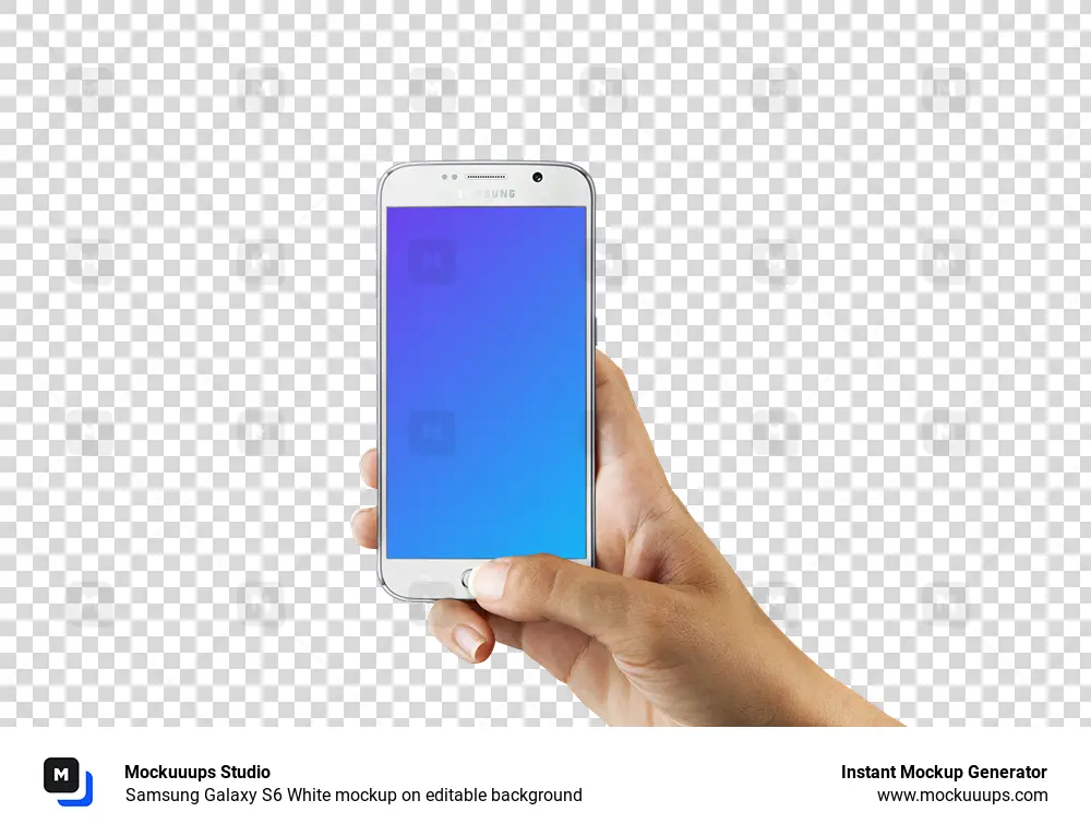Samsung Galaxy S6 Blanco mockup sobre fondo editable