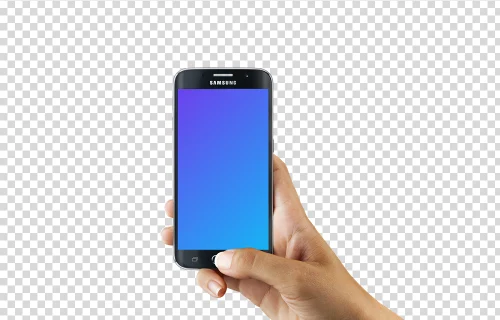 Samsung Galaxy S6 Negro mockup sobre fondo editable