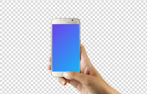 Samsung Galaxy S6 Gold mockup sobre fondo editable