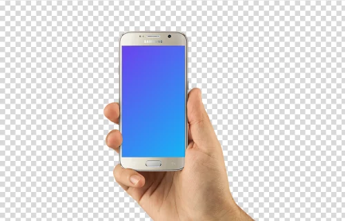 Samsung Galaxy S6 Gold mockup sobre fondo editable