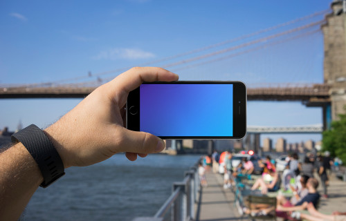 Cómo hacer una foto del puente de Brooklyn con el iPhone 6s mockup