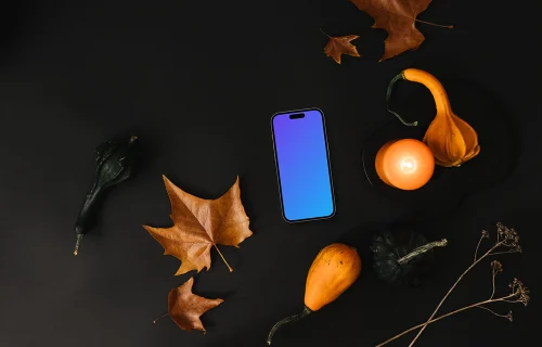 Halloween presentation template with a phone mockup