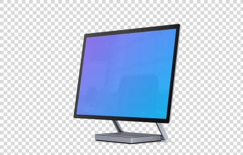 Microsoft Surface Studio 2 Mockup (Perspectiva derecha - Transparente)