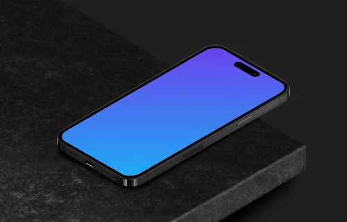 Mockup of isometric smartphone - Right View