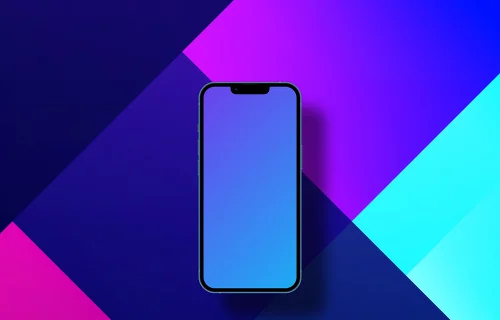Phone mockup on abstract background