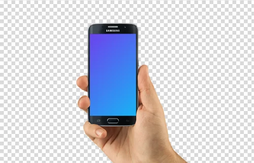 Samsung Galaxy S6 Negro mockup sobre fondo editable
