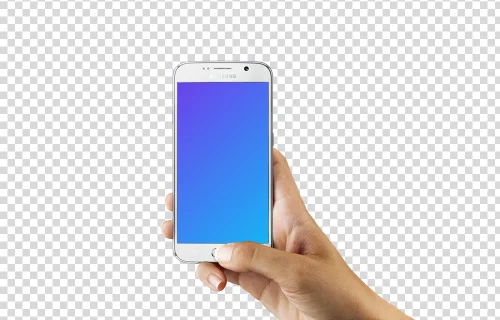 Samsung Galaxy S6 Blanco mockup sobre fondo editable
