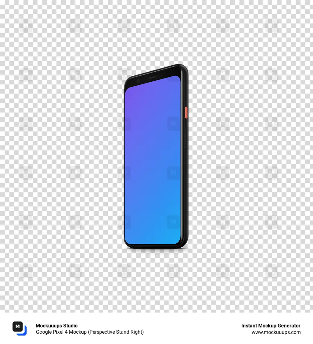Google Pixel 4 Mockup (Perspective Stand Right)