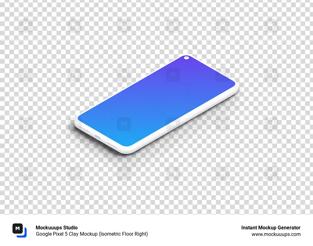 Google Pixel 5 Clay Mockup (piso isométrico derecho)