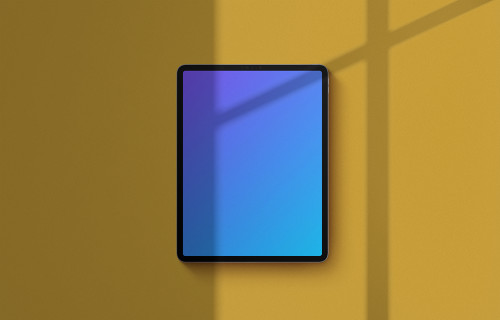 iPad Pro mockup sobre fondo amarillo (Retrato - Sombra 1)