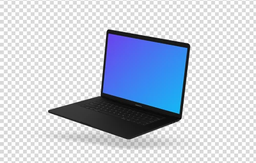 Macbook Pro mockup (Clay Dark) flotando a la derecha