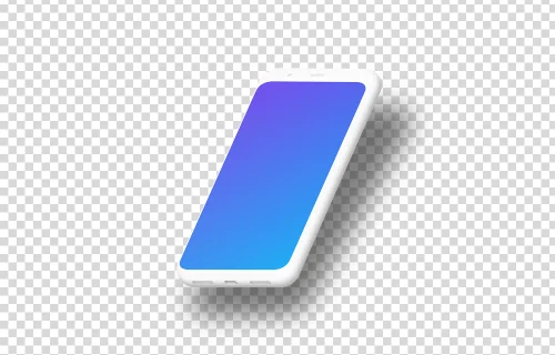 Clay Google Pixel 4 Mockup (Isometric Right - Floating Shadow)
