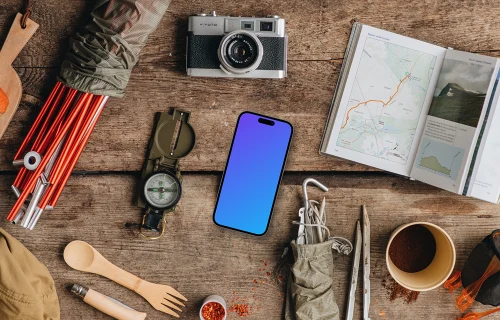 Getting ready for an adventure smartphone mockup