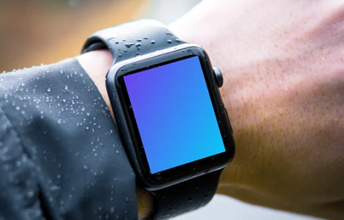 Apple Watch mockup usado al aire libre
