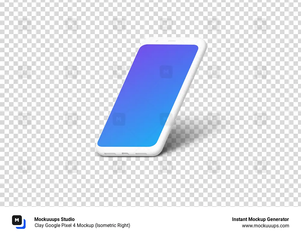 Arcilla Google Pixel 4 Mockup (Isométrica derecha)