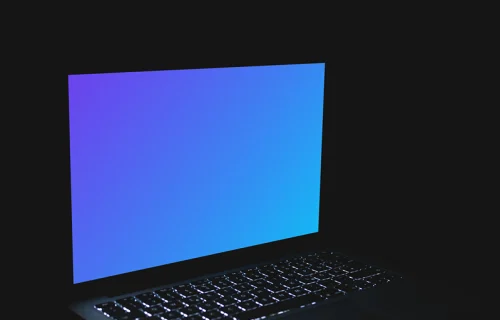 MacBook mockup in the dark
