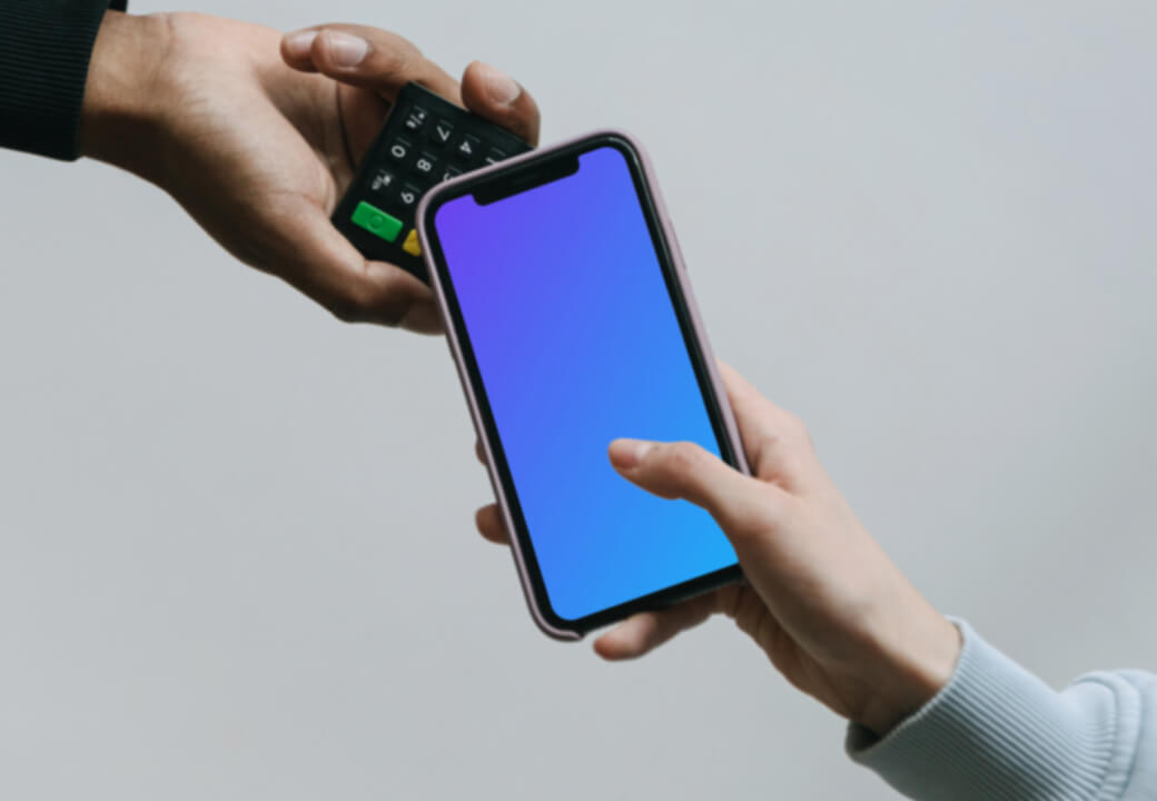 Teléfono mockup sobre fondo blanco
